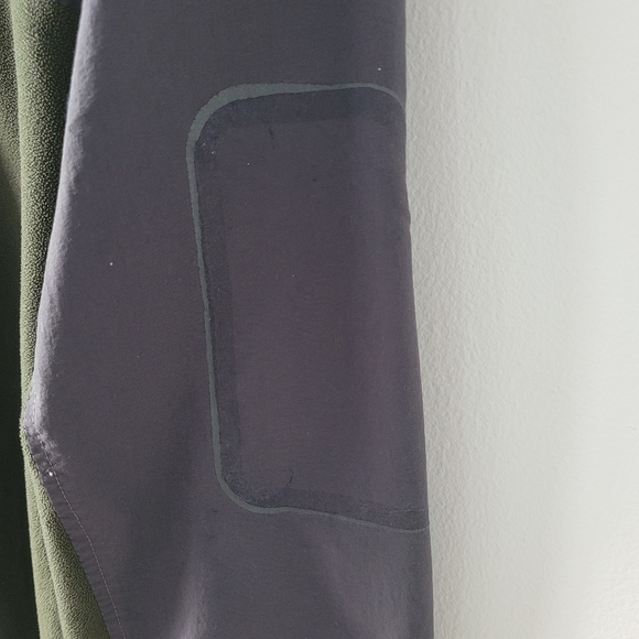 North Face Mens Large Quarter Zip Fleece Green Gray 2 Tone Sleeve Pocket Missing - Picture 8 of 8